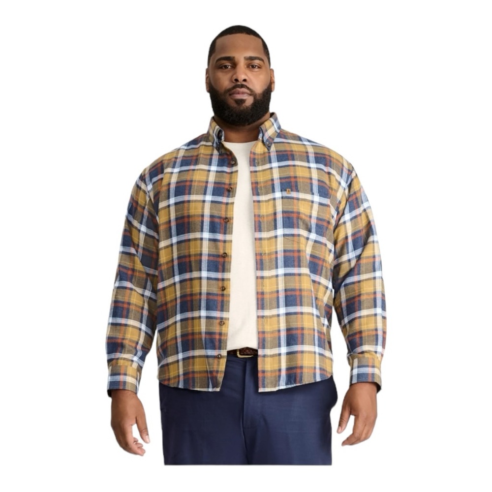 IZOD Long sleeve Stratton flannel Dull Gold shirt NWT | XL